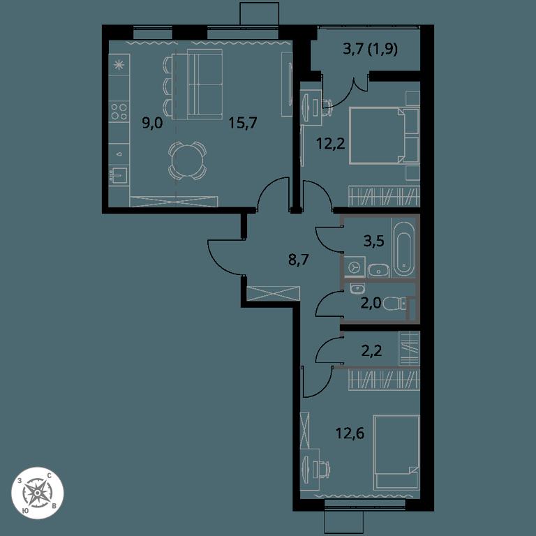 3-BD Apartment Sale, 67.7平方米 at Pervy Sheremetevskij, Komsomolskaya Street, 16, Khimki, Moscow Region, Russia #1 3-BD Apartment Sale, 67.7平方米 at Pervy Sheremetevskij, Komsomolskaya Street, 16, Khimki, Moscow Region, Russia #1