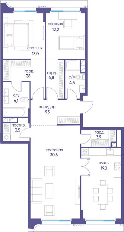 Продажа 3-комн. квартиры, 114,9 м² в ЖК «Остров», улица Нижние Мнёвники, 37Ас4, Москва, Россия #1 Продажа 3-комн. квартиры, 114,9 м² в ЖК «Остров», улица Нижние Мнёвники, 37Ас4, Москва, Россия #1