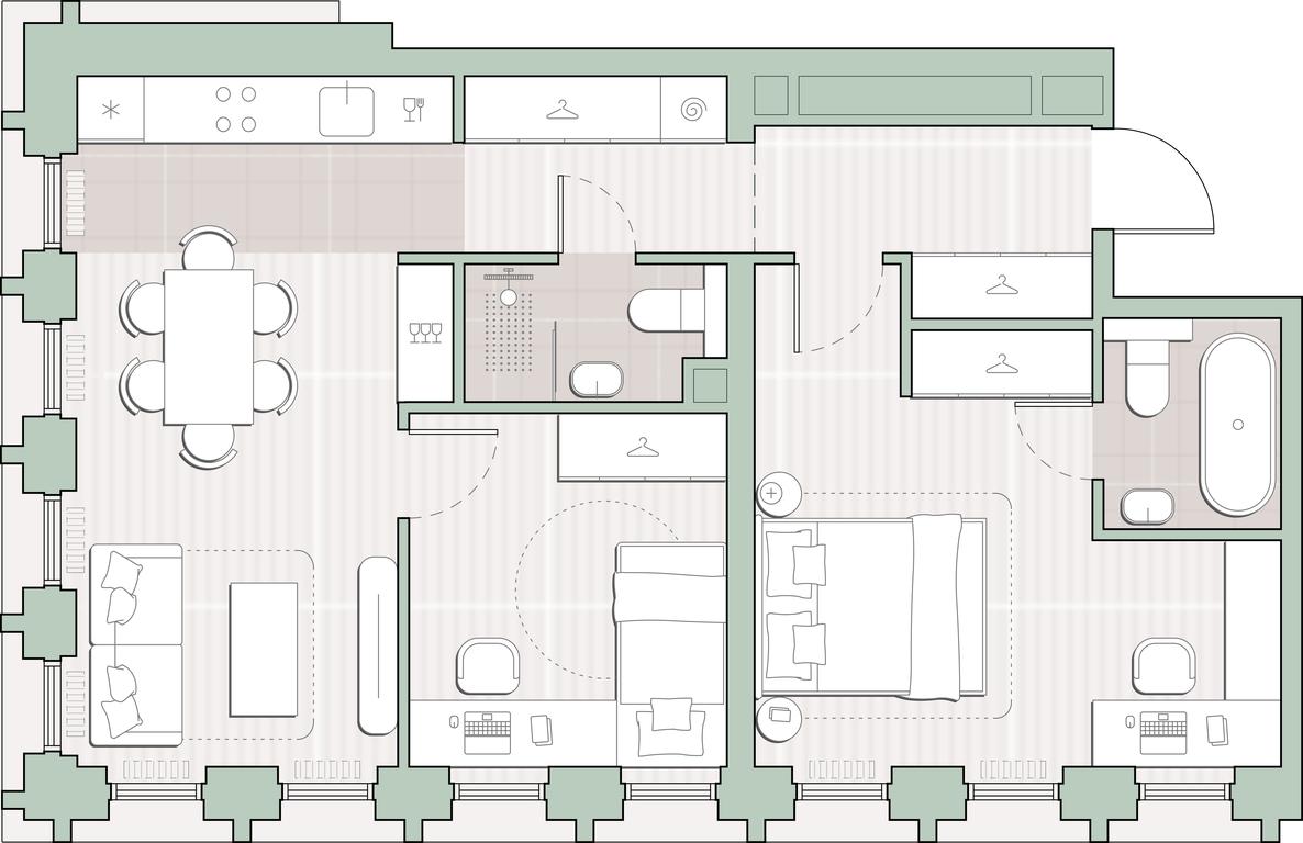 2-BD Apartment Sale, 61.05 sq. m. at Sreda na Kutuzovskom, Ivana Franko Street, Moscow, Russia #1 2-BD Apartment Sale, 61.05 sq. m. at Sreda na Kutuzovskom, Ivana Franko Street, Moscow, Russia #1