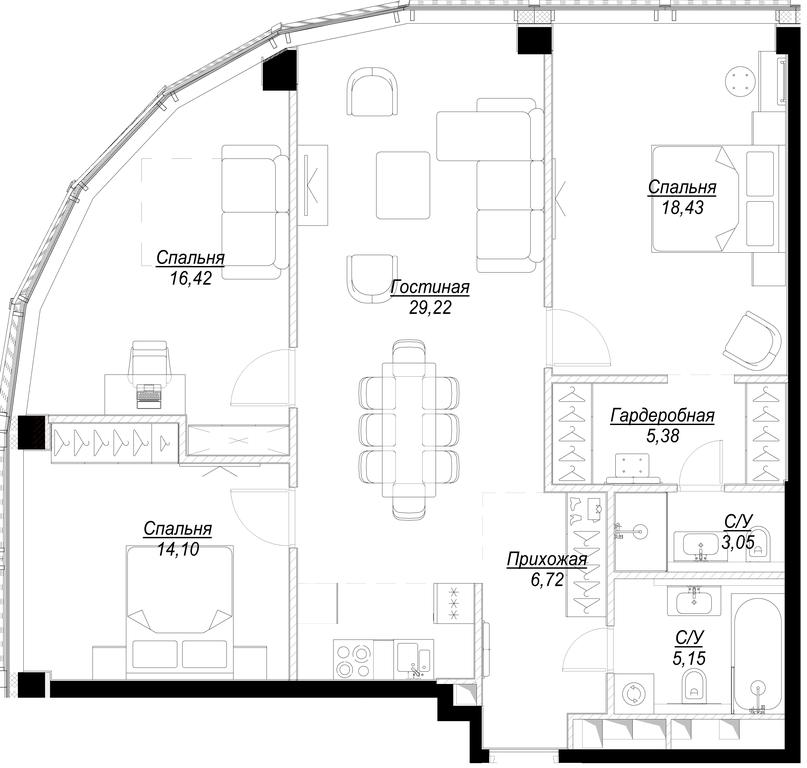 3-BD Apartment Sale, 102.22 sq. m. at Famous, Bagrationovsky Drive, 5к2, Moscow, Russia #1 3-BD Apartment Sale, 102.22 sq. m. at Famous, Bagrationovsky Drive, 5к2, Moscow, Russia #1
