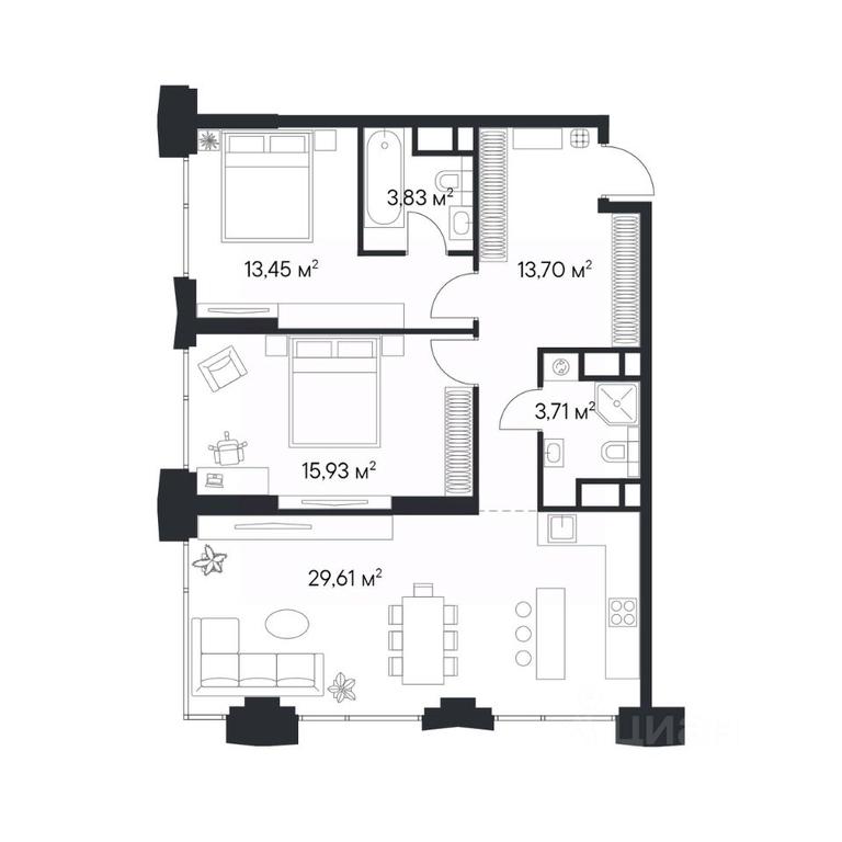 1-BD Apartment Sale, 81.18 sq. m. at 1-y Nagatinskiy, Nagatinskaya Street, Moscow, Russia #2 1-BD Apartment Sale, 81.18 sq. m. at 1-y Nagatinskiy, Nagatinskaya Street, Moscow, Russia #2