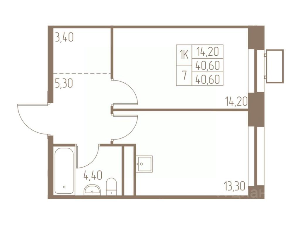 Apartment Sale, 40.6平方米 at Fabrikant, 2-y Fabrichny proyezd, Pushkino, Moscow Region, Russia #1