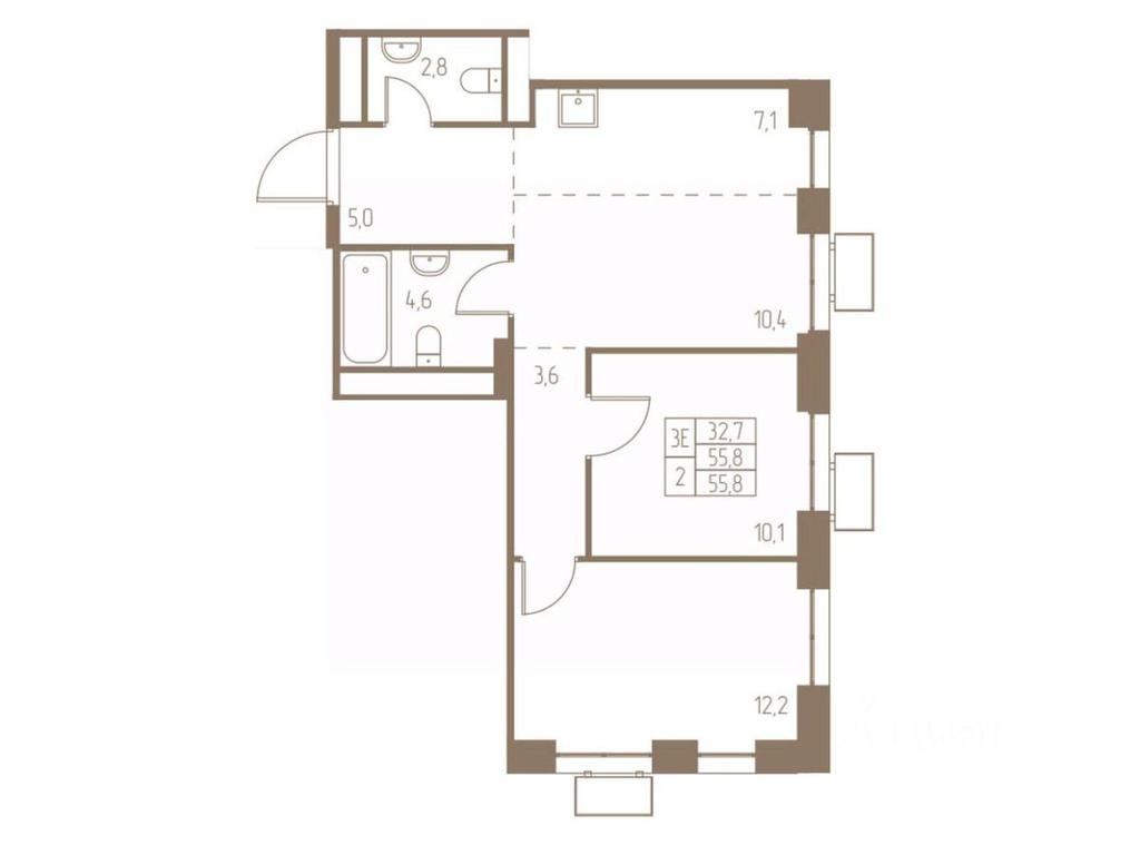 2-BD Apartment Sale, 55.8平方米 at Fabrikant, 2-y Fabrichny proyezd, Pushkino, Moscow Region, Russia #1 2-BD Apartment Sale, 55.8平方米 at Fabrikant, 2-y Fabrichny proyezd, Pushkino, Moscow Region, Russia #1