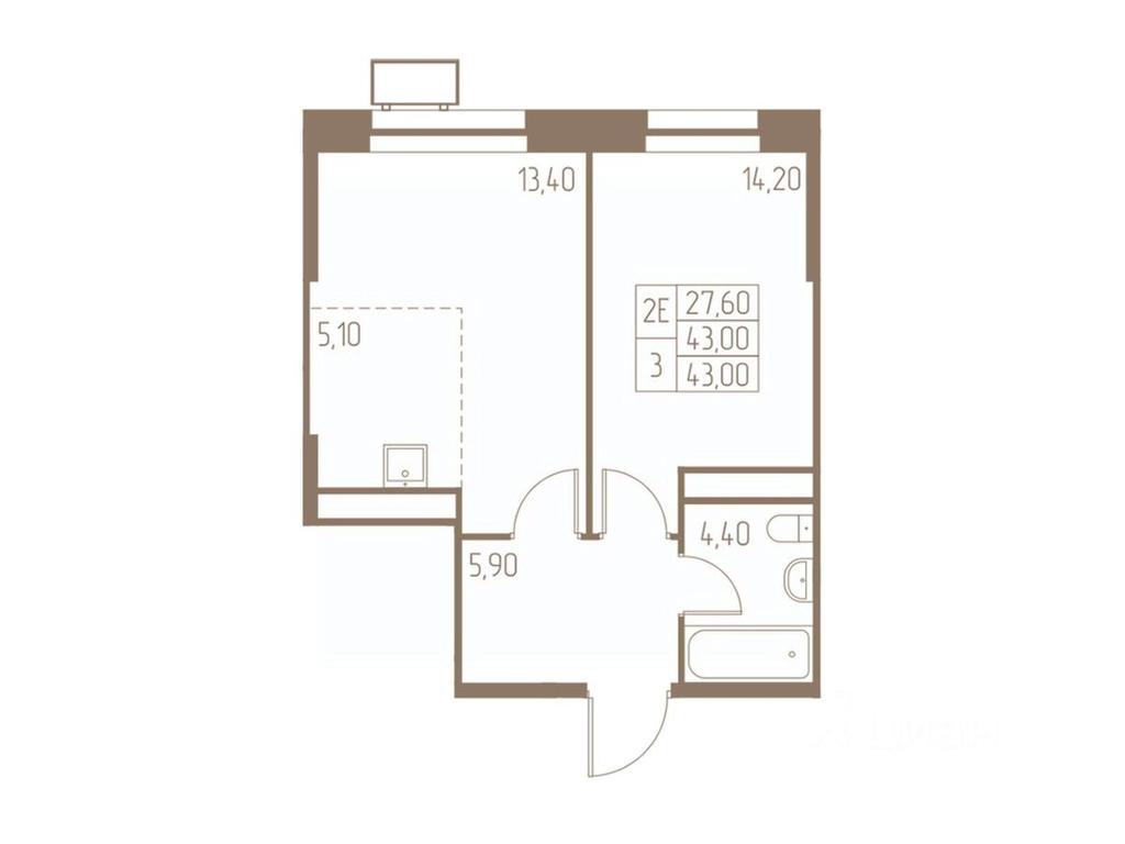1-BD Apartment Sale, 43平方米 at Fabrikant, 2-y Fabrichny proyezd, Pushkino, Moscow Region, Russia #1