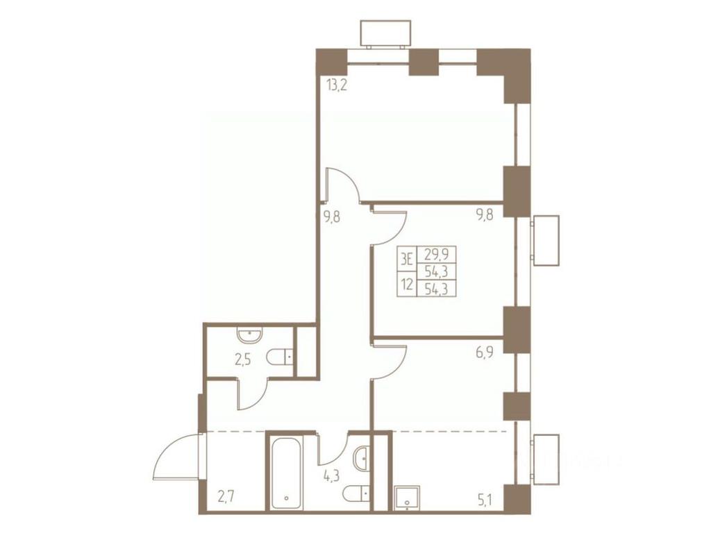 2-BD Apartment Sale, 54.3平方米 at Fabrikant, 2-y Fabrichny proyezd, Pushkino, Moscow Region, Russia #1 2-BD Apartment Sale, 54.3平方米 at Fabrikant, 2-y Fabrichny proyezd, Pushkino, Moscow Region, Russia #1