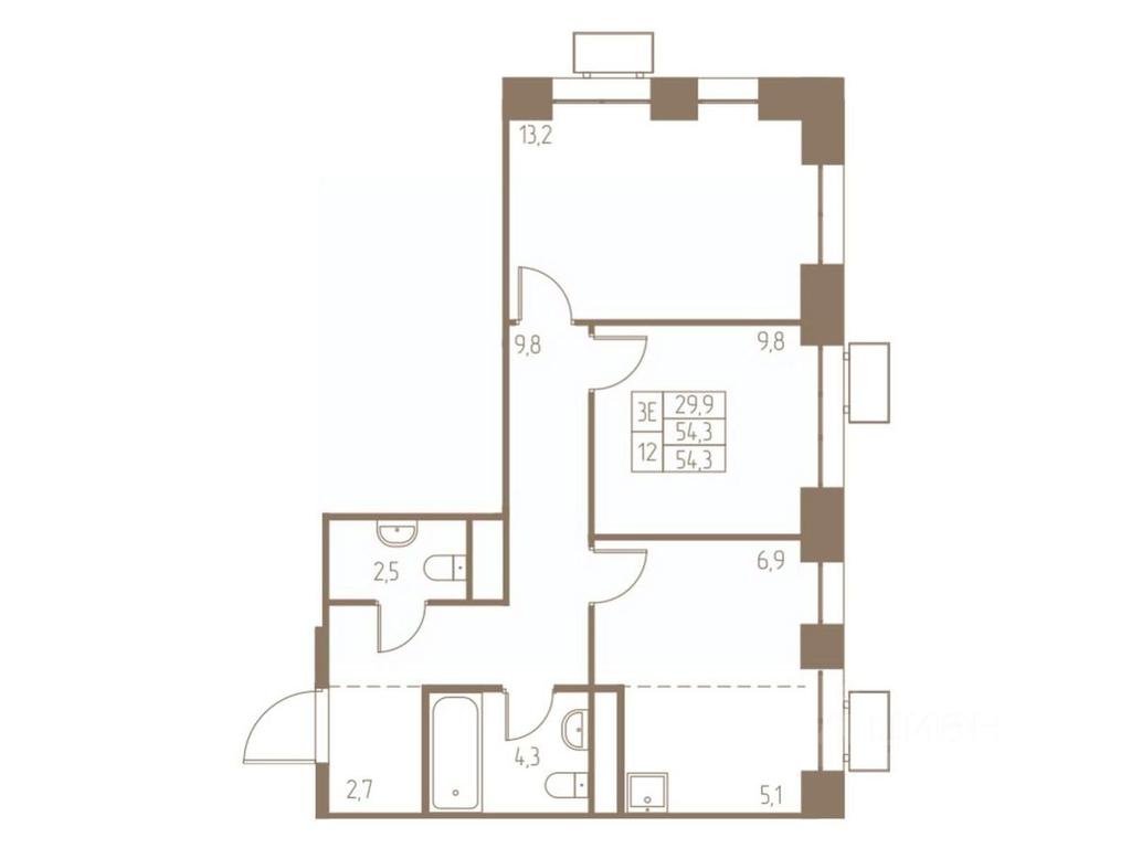2-BD Apartment Sale, 54.3平方米 at Fabrikant, 2-y Fabrichny proyezd, Pushkino, Moscow Region, Russia #1 2-BD Apartment Sale, 54.3平方米 at Fabrikant, 2-y Fabrichny proyezd, Pushkino, Moscow Region, Russia #1