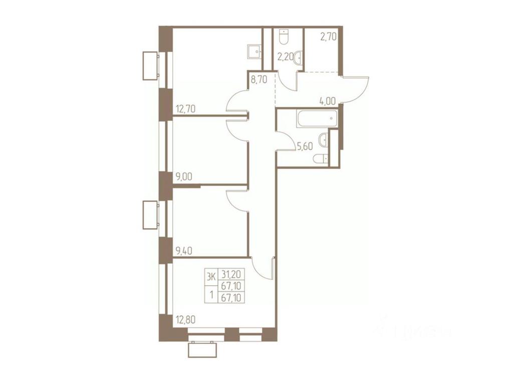 2-BD Apartment Sale, 67.1平方米 at Fabrikant, 2-y Fabrichny proyezd, Pushkino, Moscow Region, Russia #1 2-BD Apartment Sale, 67.1平方米 at Fabrikant, 2-y Fabrichny proyezd, Pushkino, Moscow Region, Russia #1