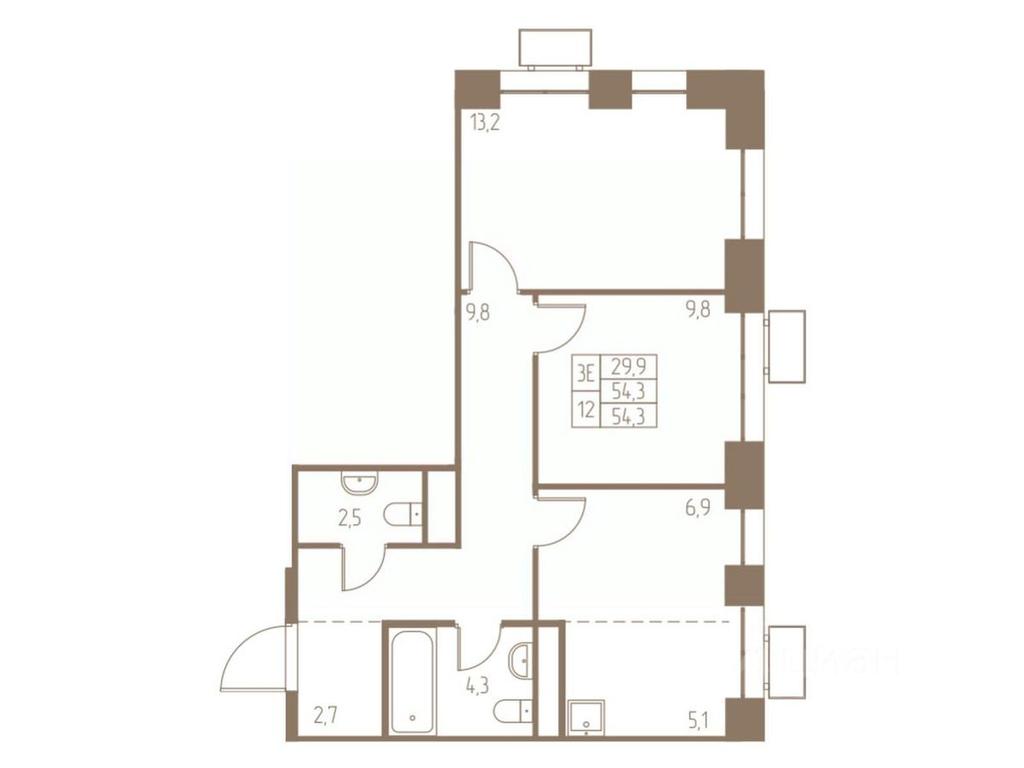 2-BD Apartment Sale, 54.3平方米 at Fabrikant, 2-y Fabrichny proyezd, Pushkino, Moscow Region, Russia #1 2-BD Apartment Sale, 54.3平方米 at Fabrikant, 2-y Fabrichny proyezd, Pushkino, Moscow Region, Russia #1