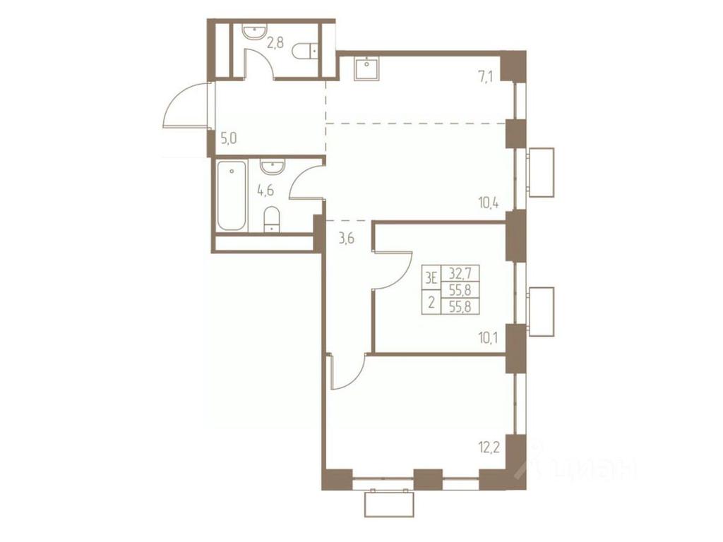 2-BD Apartment Sale, 55.8 sq. m. at Fabrikant, 2-y Fabrichny proyezd, Pushkino, Moscow Region, Russia #1 2-BD Apartment Sale, 55.8 sq. m. at Fabrikant, 2-y Fabrichny proyezd, Pushkino, Moscow Region, Russia #1
