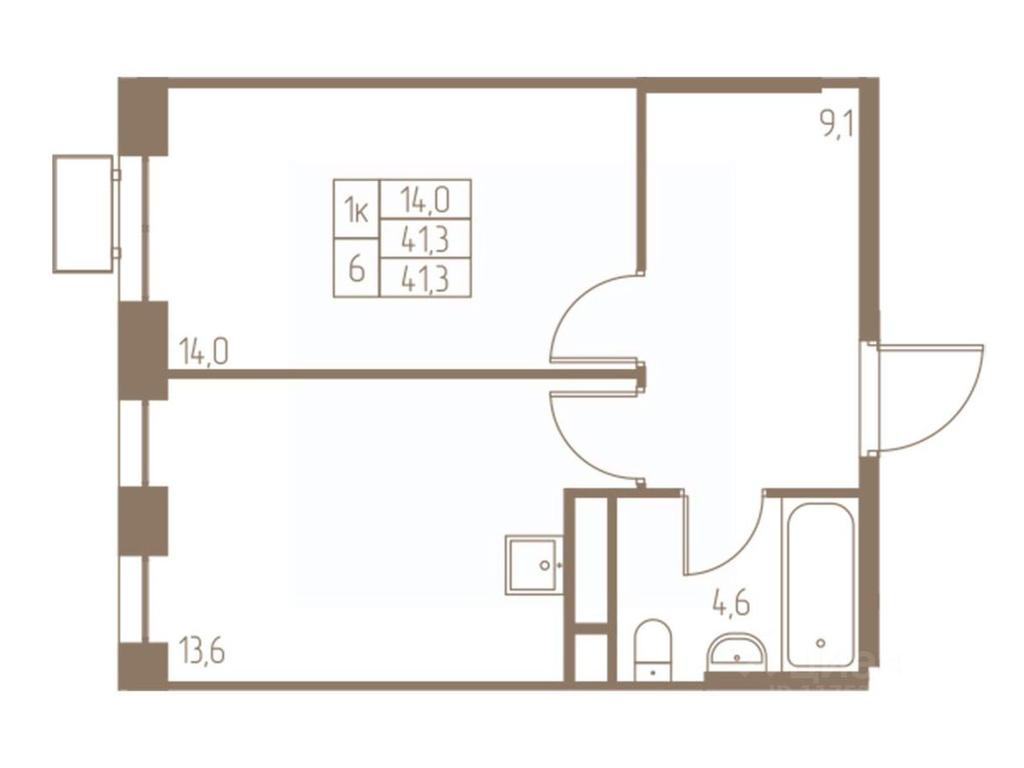 Apartment Sale, 41.3 sq. m. at Fabrikant, 2-y Fabrichny proyezd, Pushkino, Moscow Region, Russia #1