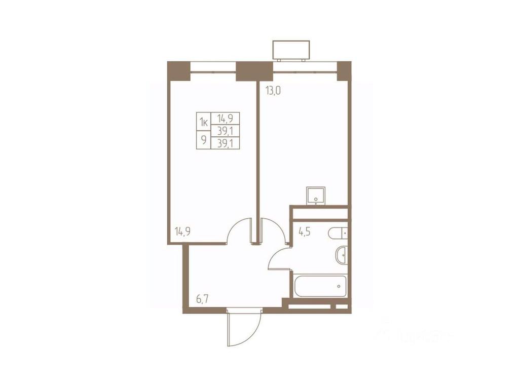 Apartment Sale, 39.1平方米 at Fabrikant, 2-y Fabrichny proyezd, Pushkino, Moscow Region, Russia #1