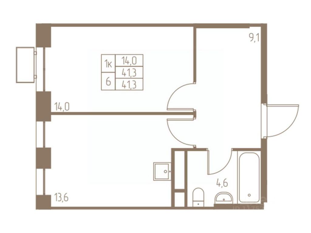 Apartment Sale, 41.3平方米 at Fabrikant, 2-y Fabrichny proyezd, Pushkino, Moscow Region, Russia #1