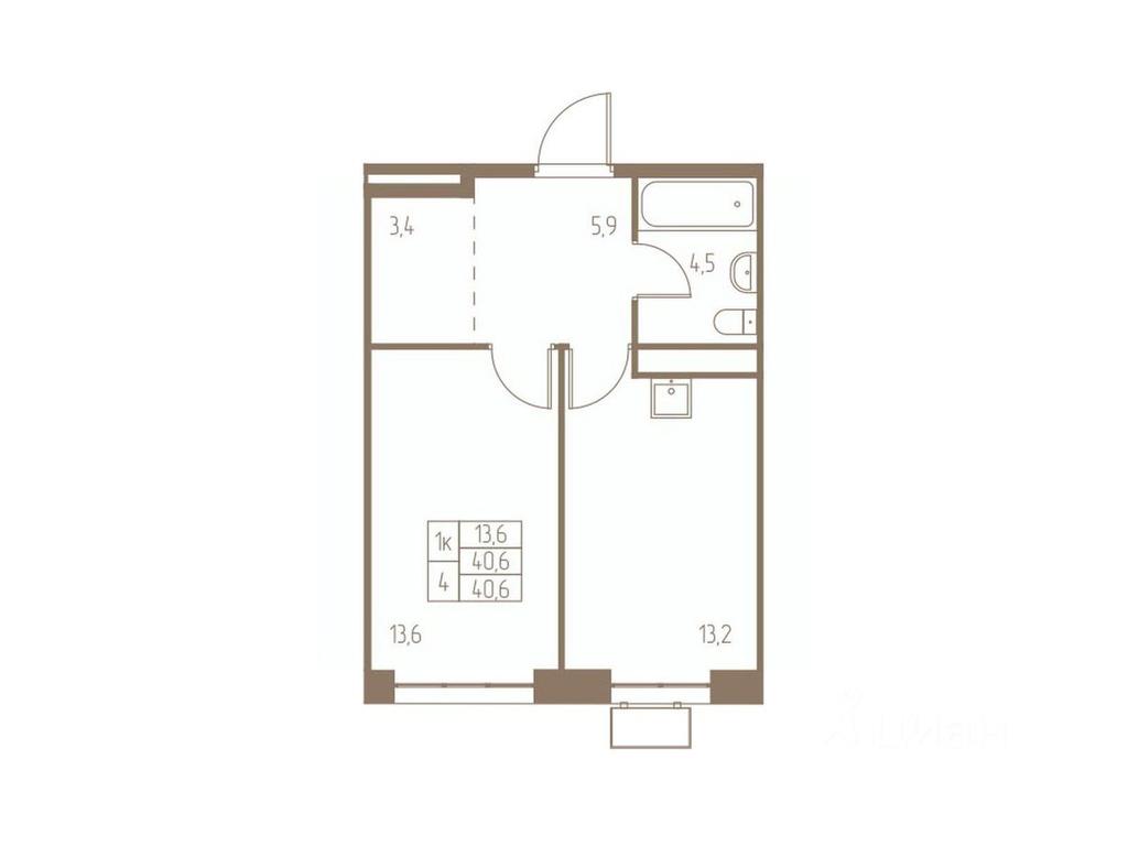 Apartment Sale, 40.6平方米 at Fabrikant, 2-y Fabrichny proyezd, Pushkino, Moscow Region, Russia #1