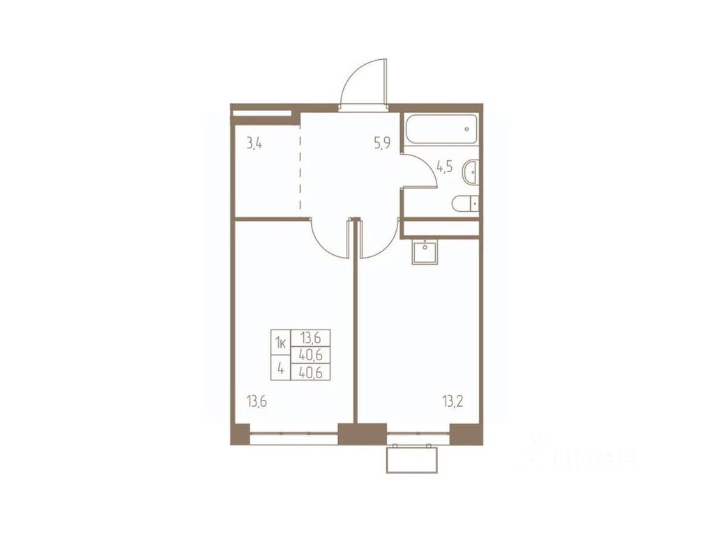 Apartment Sale, 40.6 sq. m. at Fabrikant, 2-y Fabrichny proyezd, Pushkino, Moscow Region, Russia #1