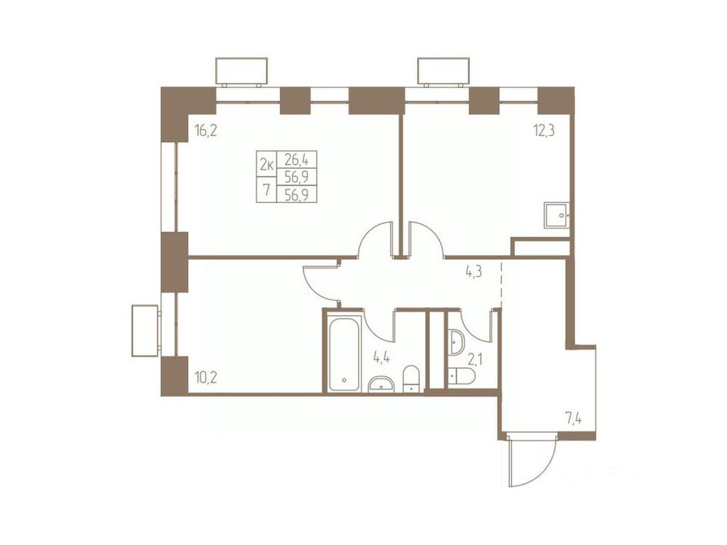 1-BD Apartment Sale, 56.9平方米 at Fabrikant, 2-y Fabrichny proyezd, Pushkino, Moscow Region, Russia #1 1-BD Apartment Sale, 56.9平方米 at Fabrikant, 2-y Fabrichny proyezd, Pushkino, Moscow Region, Russia #1