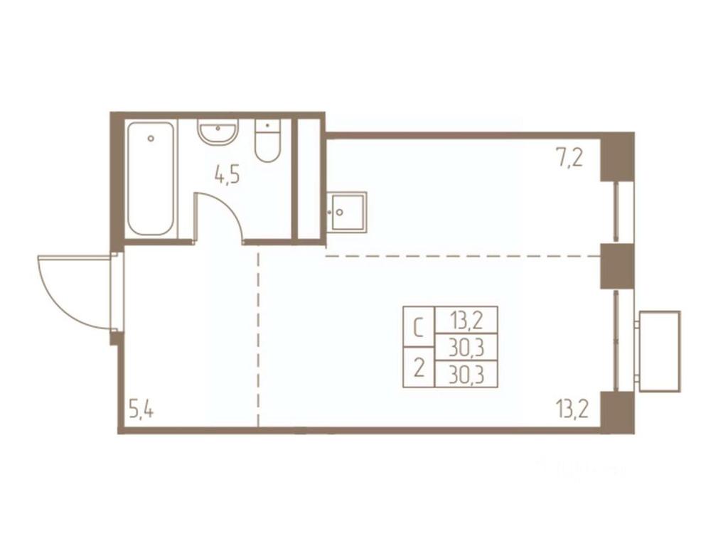 Apartment Sale, 30.3 sq. m. at Fabrikant, 2-y Fabrichny proyezd, Pushkino, Moscow Region, Russia #1