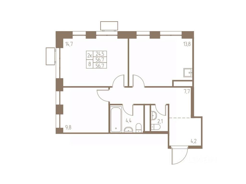 1-BD Apartment Sale, 56.7平方米 at Fabrikant, 2-y Fabrichny proyezd, Pushkino, Moscow Region, Russia #1 1-BD Apartment Sale, 56.7平方米 at Fabrikant, 2-y Fabrichny proyezd, Pushkino, Moscow Region, Russia #1