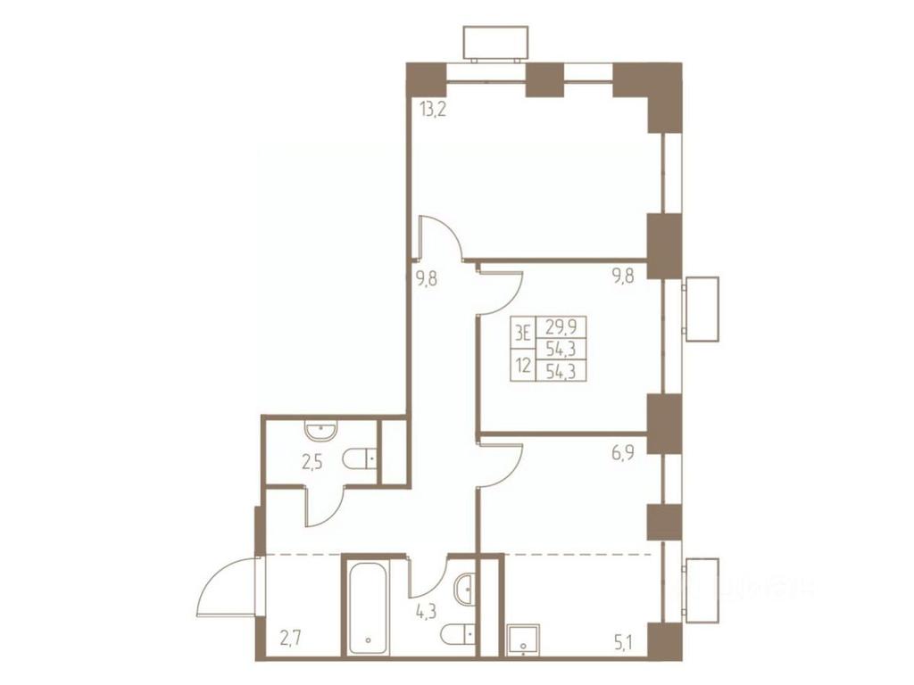 2-BD Apartment Sale, 54.3 sq. m. at Fabrikant, 2-y Fabrichny proyezd, Pushkino, Moscow Region, Russia #1 2-BD Apartment Sale, 54.3 sq. m. at Fabrikant, 2-y Fabrichny proyezd, Pushkino, Moscow Region, Russia #1