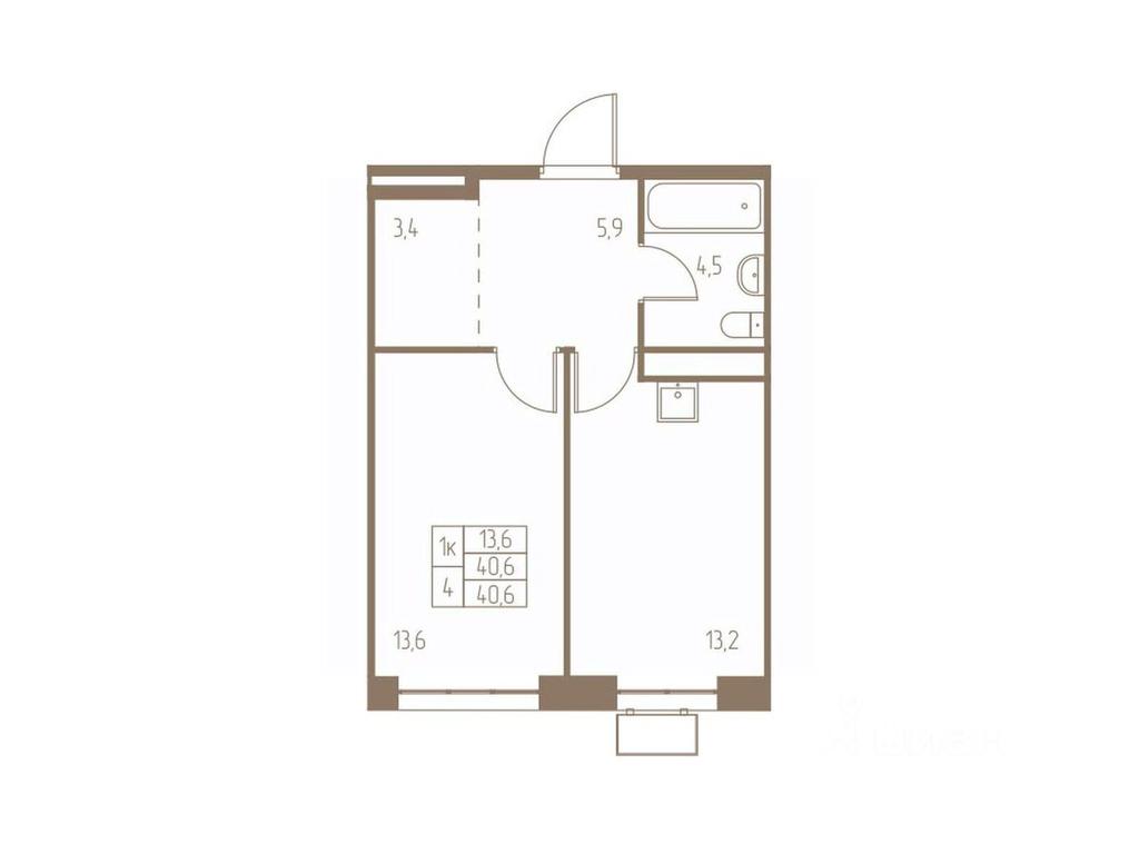 Apartment Sale, 40.6平方米 at Fabrikant, 2-y Fabrichny proyezd, Pushkino, Moscow Region, Russia #1