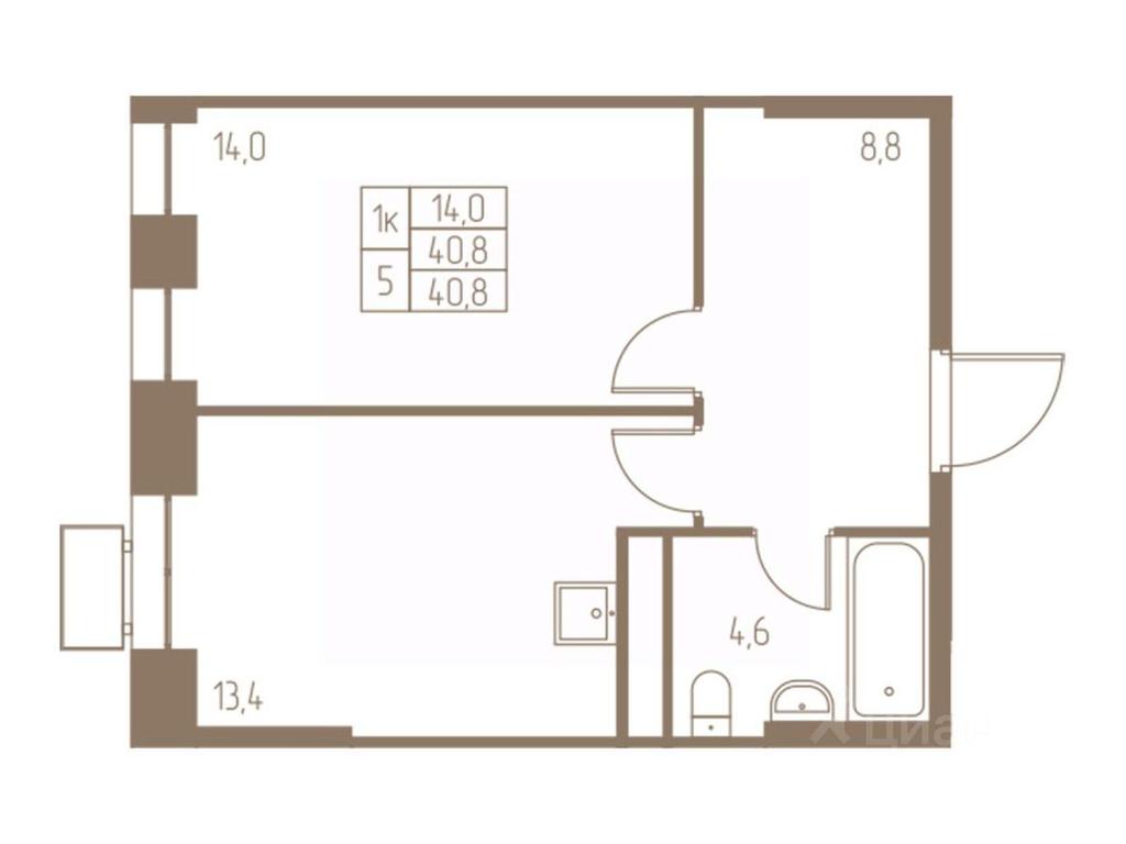 Apartment Sale, 40.8平方米 at Fabrikant, 2-y Fabrichny proyezd, Pushkino, Moscow Region, Russia #1
