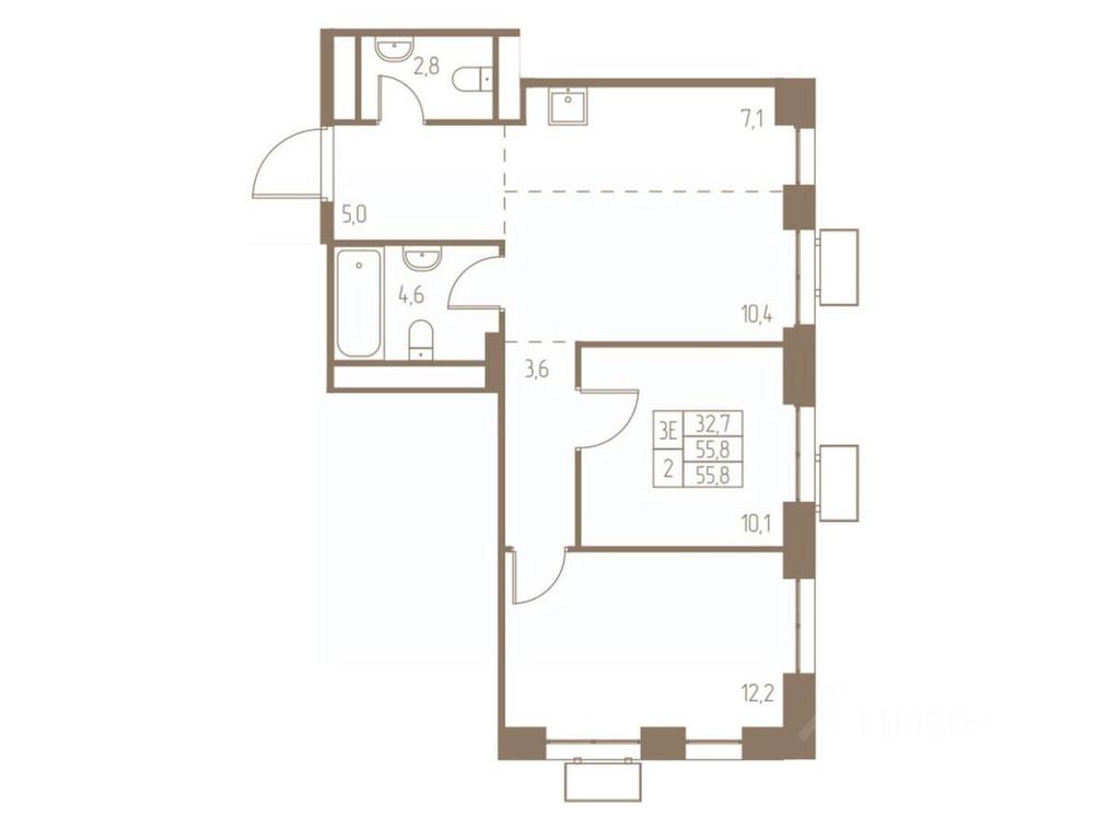 2-BD Apartment Sale, 55.8平方米 at Fabrikant, 2-y Fabrichny proyezd, Pushkino, Moscow Region, Russia #1 2-BD Apartment Sale, 55.8平方米 at Fabrikant, 2-y Fabrichny proyezd, Pushkino, Moscow Region, Russia #1
