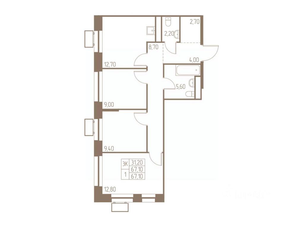 Продажа 2-комн. квартиры, 67,1 м² в ЖК «Фабрикант», 2-й Фабричный проезд, Пушкино, Московская область, Россия #1