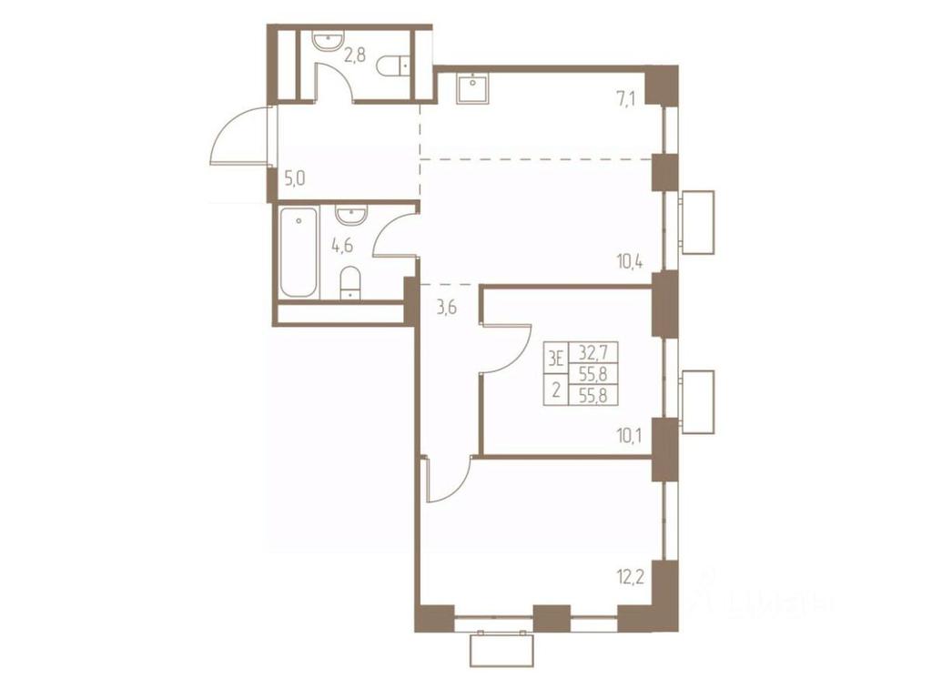 2-BD Apartment Sale, 55.8平方米 at Fabrikant, 2-y Fabrichny proyezd, Pushkino, Moscow Region, Russia #1 2-BD Apartment Sale, 55.8平方米 at Fabrikant, 2-y Fabrichny proyezd, Pushkino, Moscow Region, Russia #1