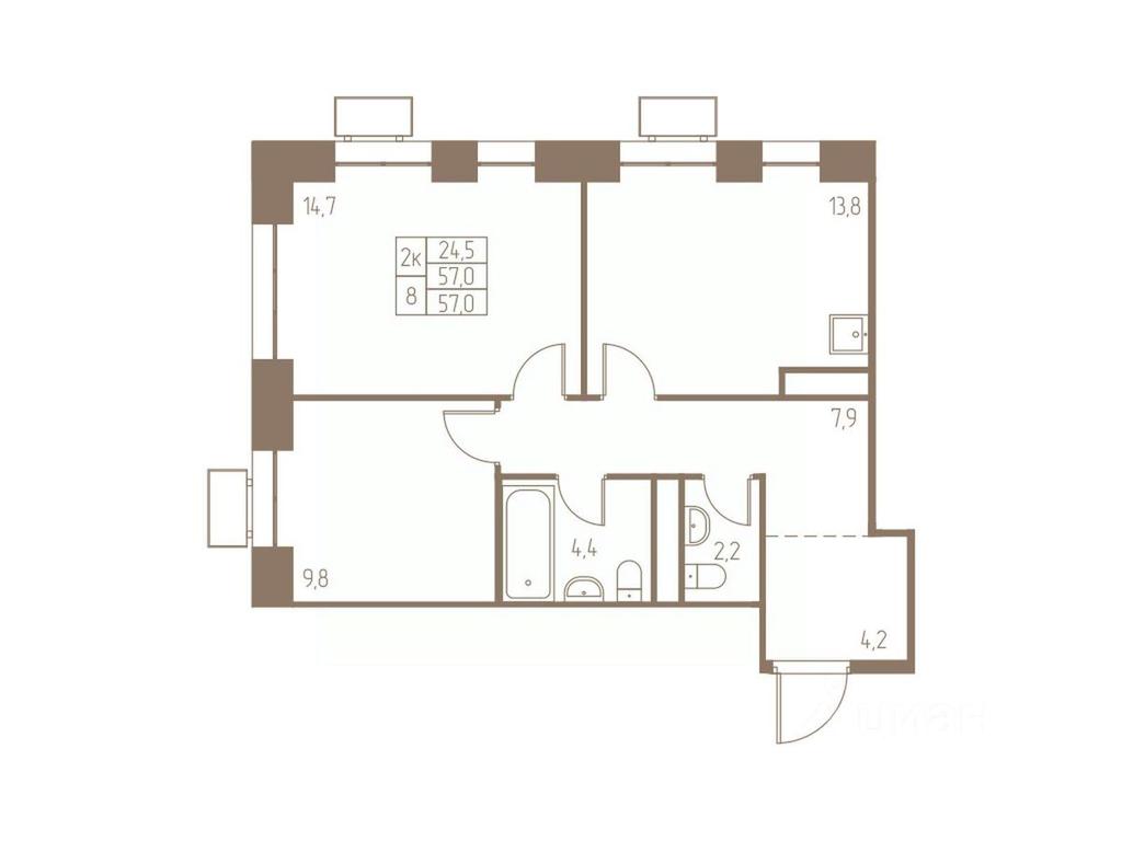 1-BD Apartment Sale, 57平方米 at Fabrikant, 2-y Fabrichny proyezd, Pushkino, Moscow Region, Russia #1 1-BD Apartment Sale, 57平方米 at Fabrikant, 2-y Fabrichny proyezd, Pushkino, Moscow Region, Russia #1