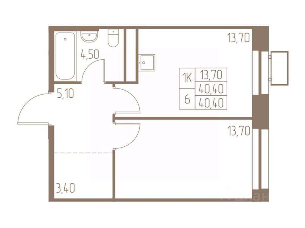 Apartment Sale, 40.4 sq. m. at Fabrikant, 2-y Fabrichny proyezd, Pushkino, Moscow Region, Russia #1