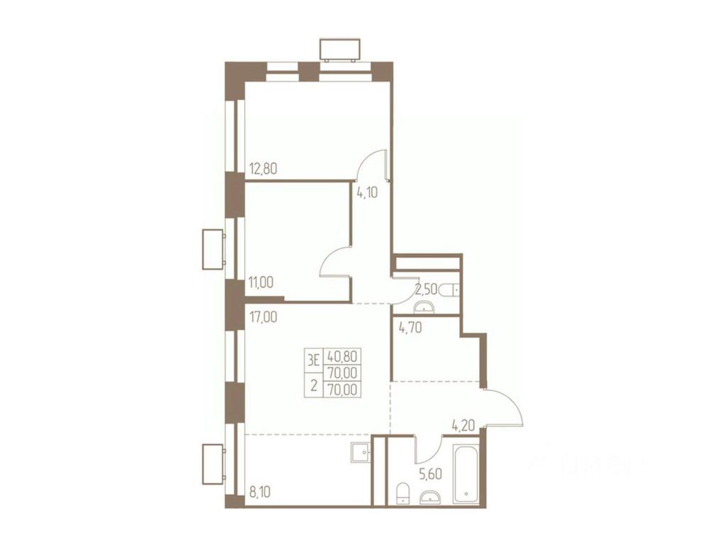 2-BD Apartment Sale, 70 sq. m. at Fabrikant, 2-y Fabrichny proyezd, Pushkino, Moscow Region, Russia #1