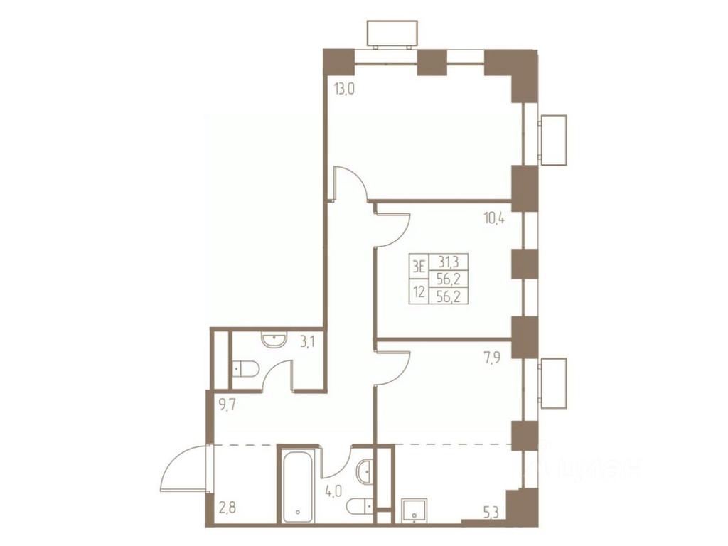2-BD Apartment Sale, 56.2平方米 at Fabrikant, 2-y Fabrichny proyezd, Pushkino, Moscow Region, Russia #1 2-BD Apartment Sale, 56.2平方米 at Fabrikant, 2-y Fabrichny proyezd, Pushkino, Moscow Region, Russia #1