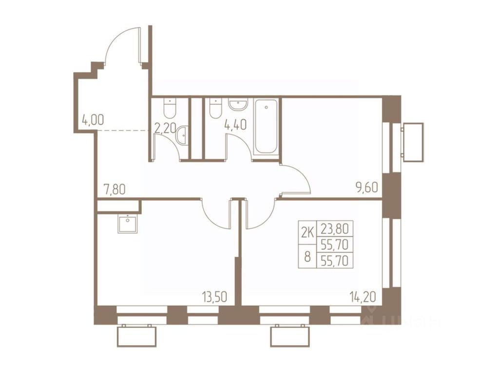 1-BD Apartment Sale, 55.7平方米 at Fabrikant, 2-y Fabrichny proyezd, Pushkino, Moscow Region, Russia #1 1-BD Apartment Sale, 55.7平方米 at Fabrikant, 2-y Fabrichny proyezd, Pushkino, Moscow Region, Russia #1