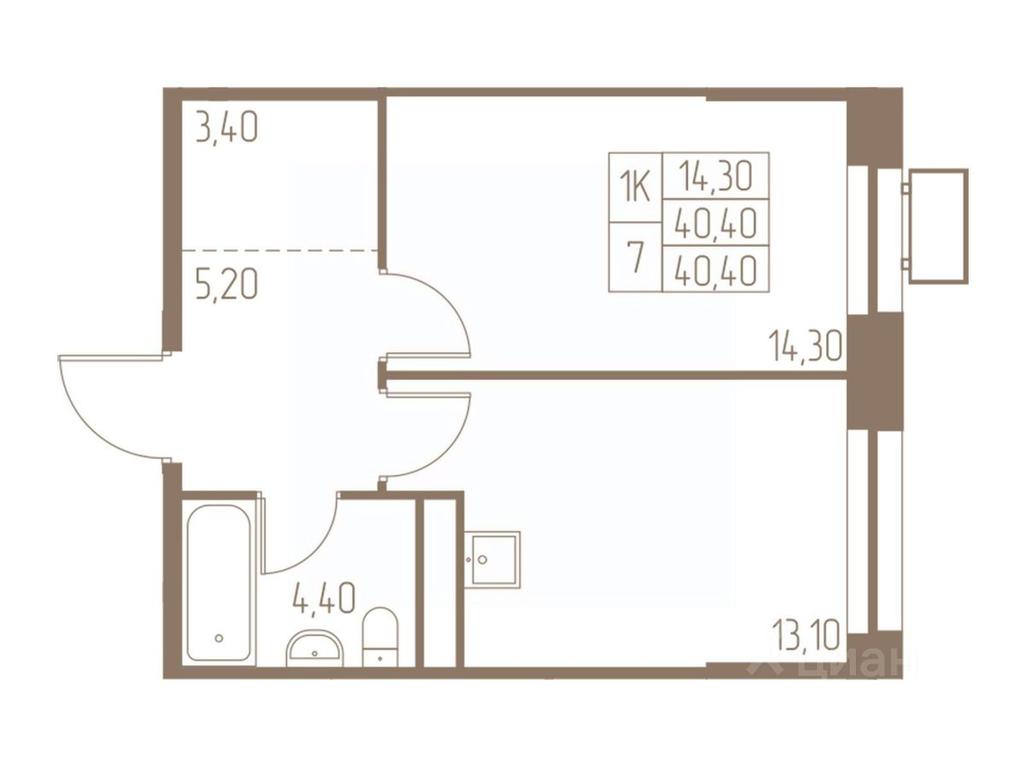 Apartment Sale, 40.4平方米 at Fabrikant, 2-y Fabrichny proyezd, Pushkino, Moscow Region, Russia #1