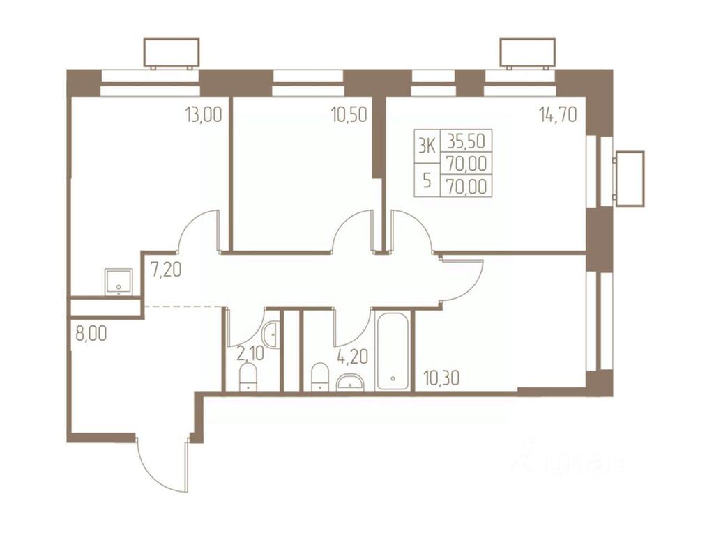 Продажа 2-комн. квартиры, 70 м² в ЖК «Фабрикант», 2-й Фабричный проезд, Пушкино, Московская область, Россия #1