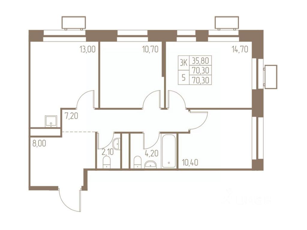 2-BD Apartment Sale, 70.3 sq. m. at Fabrikant, 2-y Fabrichny proyezd, Pushkino, Moscow Region, Russia #1 2-BD Apartment Sale, 70.3 sq. m. at Fabrikant, 2-y Fabrichny proyezd, Pushkino, Moscow Region, Russia #1