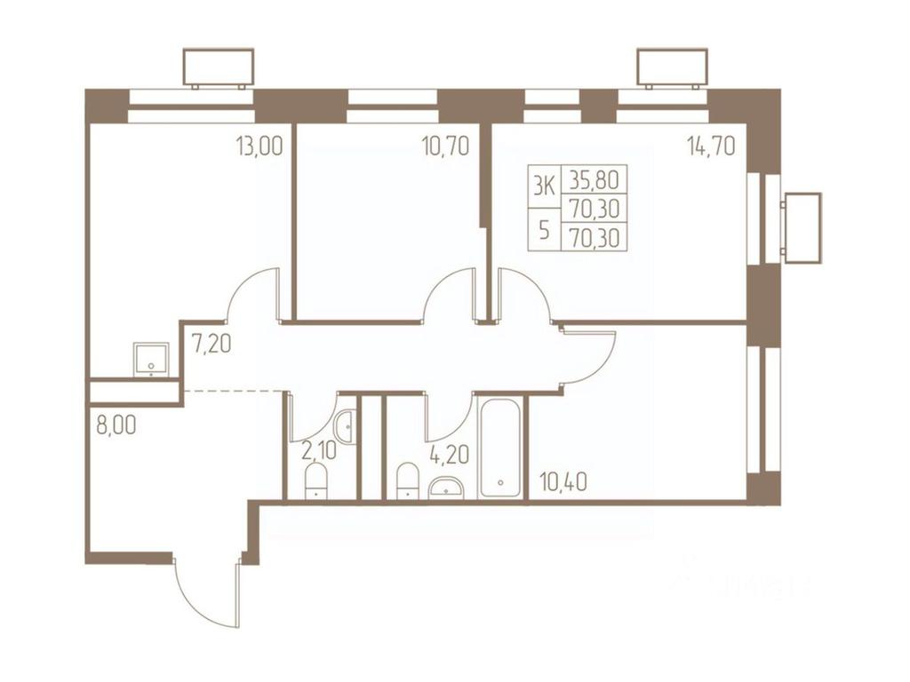 2-BD Apartment Sale, 70.3 sq. m. at Fabrikant, 2-y Fabrichny proyezd, Pushkino, Moscow Region, Russia #1 2-BD Apartment Sale, 70.3 sq. m. at Fabrikant, 2-y Fabrichny proyezd, Pushkino, Moscow Region, Russia #1