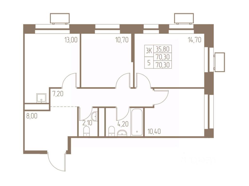 2-BD Apartment Sale, 70.3 sq. m. at Fabrikant, 2-y Fabrichny proyezd, Pushkino, Moscow Region, Russia #1 2-BD Apartment Sale, 70.3 sq. m. at Fabrikant, 2-y Fabrichny proyezd, Pushkino, Moscow Region, Russia #1