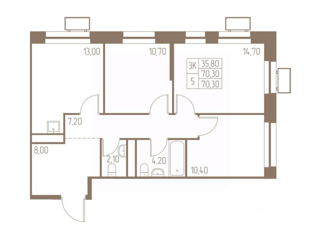 2-BD Apartment Sale, 70.3平方米 at Fabrikant, 2-y Fabrichny proyezd, Pushkino, Moscow Region, Russia #1 2-BD Apartment Sale, 70.3平方米 at Fabrikant, 2-y Fabrichny proyezd, Pushkino, Moscow Region, Russia #1