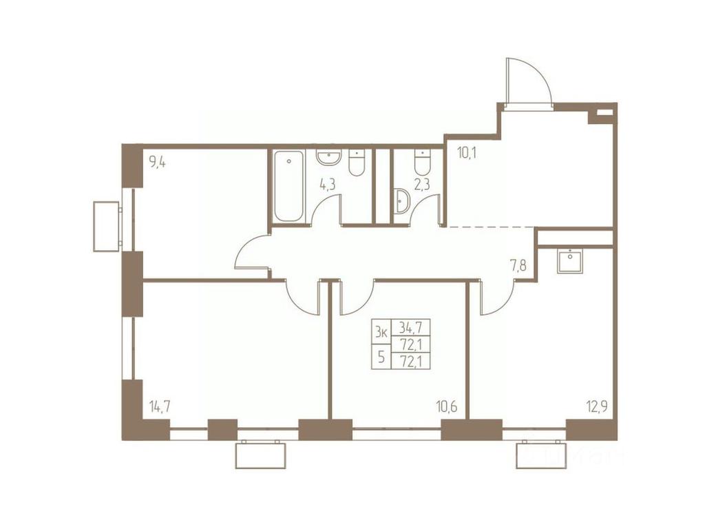 2-BD Apartment Sale, 72.1平方米 at Fabrikant, 2-y Fabrichny proyezd, Pushkino, Moscow Region, Russia #1 2-BD Apartment Sale, 72.1平方米 at Fabrikant, 2-y Fabrichny proyezd, Pushkino, Moscow Region, Russia #1