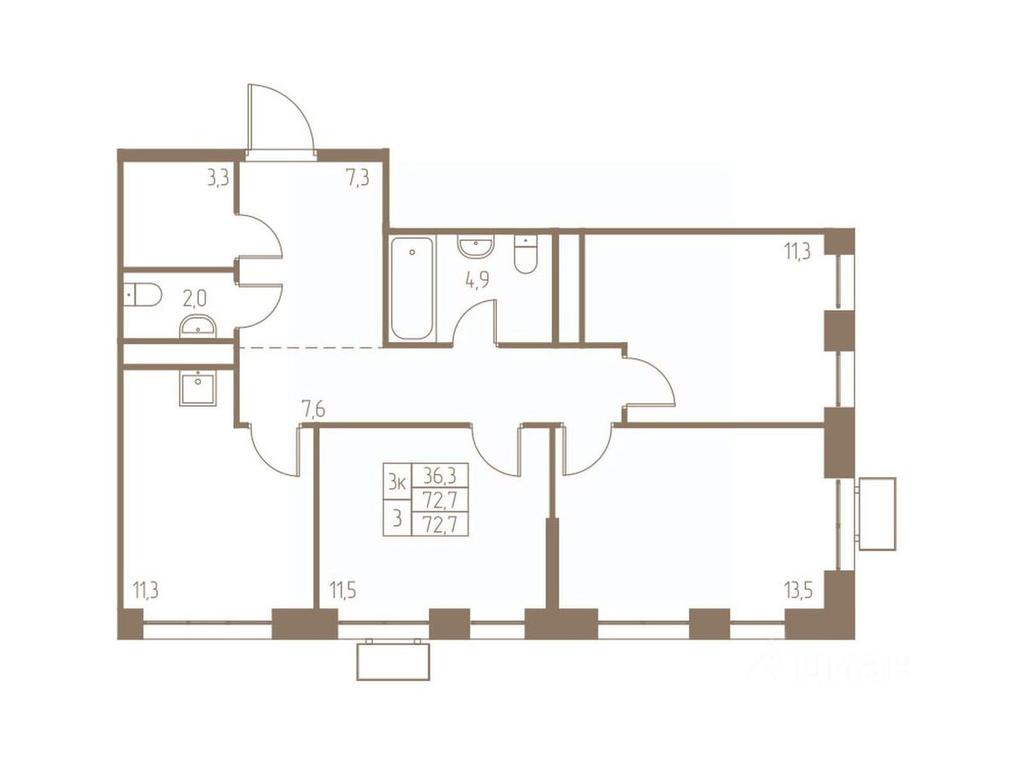 2-BD Apartment Sale, 72.7 sq. m. at Fabrikant, 2-y Fabrichny proyezd, Pushkino, Moscow Region, Russia #1 2-BD Apartment Sale, 72.7 sq. m. at Fabrikant, 2-y Fabrichny proyezd, Pushkino, Moscow Region, Russia #1