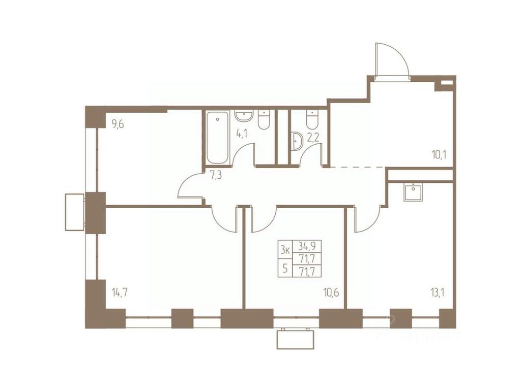 2-BD Apartment Sale, 71.7平方米 at Fabrikant, 2-y Fabrichny proyezd, Pushkino, Moscow Region, Russia #1 2-BD Apartment Sale, 71.7平方米 at Fabrikant, 2-y Fabrichny proyezd, Pushkino, Moscow Region, Russia #1