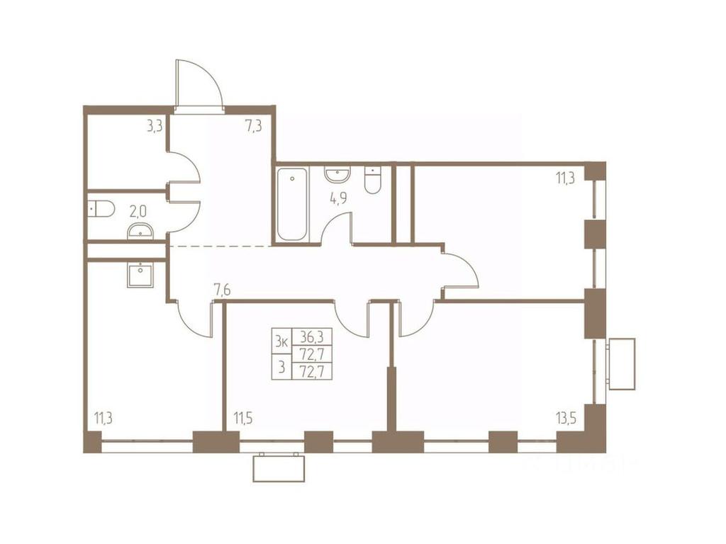 Продажа 2-комн. квартиры, 72,7 м² в ЖК «Фабрикант», 2-й Фабричный проезд, Пушкино, Московская область, Россия #1