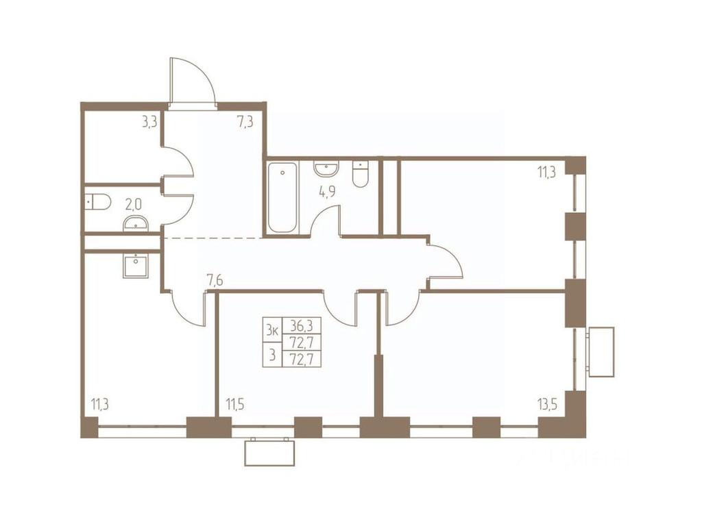Продажа 2-комн. квартиры, 72,7 м² в ЖК «Фабрикант», 2-й Фабричный проезд, Пушкино, Московская область, Россия #1