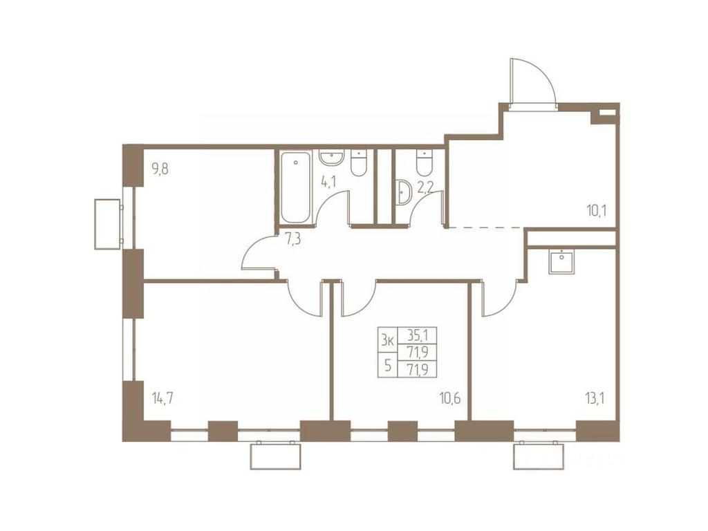 2-BD Apartment Sale, 71.9平方米 at Fabrikant, 2-y Fabrichny proyezd, Pushkino, Moscow Region, Russia #1 2-BD Apartment Sale, 71.9平方米 at Fabrikant, 2-y Fabrichny proyezd, Pushkino, Moscow Region, Russia #1