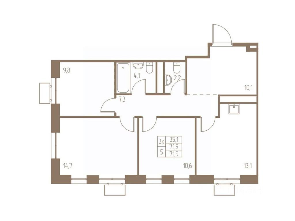 2-BD Apartment Sale, 71.9 sq. m. at Fabrikant, 2-y Fabrichny proyezd, Pushkino, Moscow Region, Russia #1 2-BD Apartment Sale, 71.9 sq. m. at Fabrikant, 2-y Fabrichny proyezd, Pushkino, Moscow Region, Russia #1