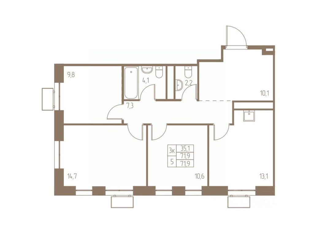 2-BD Apartment Sale, 71.9平方米 at Fabrikant, 2-y Fabrichny proyezd, Pushkino, Moscow Region, Russia #1 2-BD Apartment Sale, 71.9平方米 at Fabrikant, 2-y Fabrichny proyezd, Pushkino, Moscow Region, Russia #1