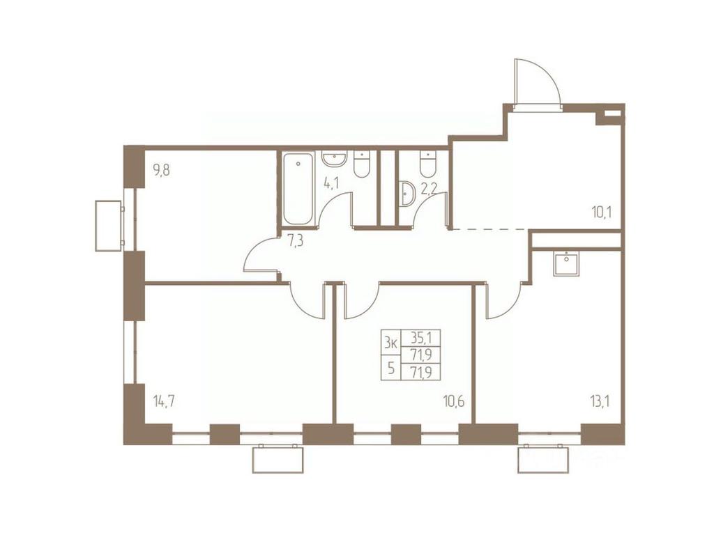 2-BD Apartment Sale, 71.9 sq. m. at Fabrikant, 2-y Fabrichny proyezd, Pushkino, Moscow Region, Russia #1 2-BD Apartment Sale, 71.9 sq. m. at Fabrikant, 2-y Fabrichny proyezd, Pushkino, Moscow Region, Russia #1