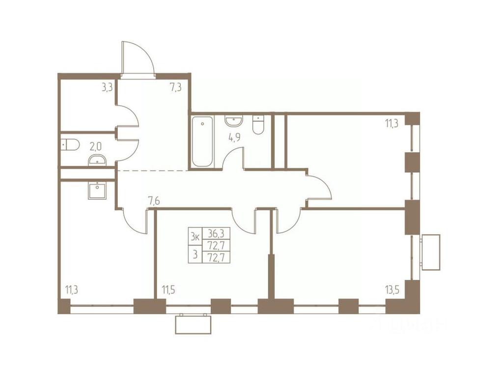 2-BD Apartment Sale, 72.7 sq. m. at Fabrikant, 2-y Fabrichny proyezd, Pushkino, Moscow Region, Russia #1 2-BD Apartment Sale, 72.7 sq. m. at Fabrikant, 2-y Fabrichny proyezd, Pushkino, Moscow Region, Russia #1