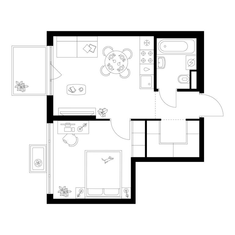 1-BD Apartment Sale, 36.4平方米 at Kavkazskiy Bulvar 51, Kavkazsky Boulevard, 51с3, Moscow, Russia #1