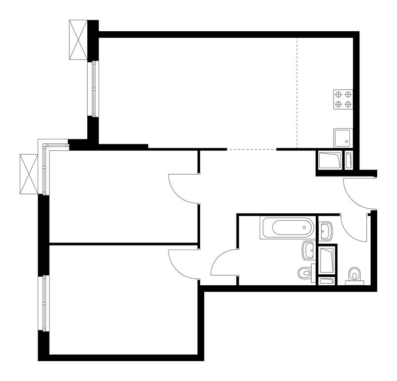 2-BD Apartment Sale, 71.8 sq. m. at Mitinskiy Les, Muravskaya Street, 44А, Moscow, Russia #1 2-BD Apartment Sale, 71.8 sq. m. at Mitinskiy Les, Muravskaya Street, 44А, Moscow, Russia #1